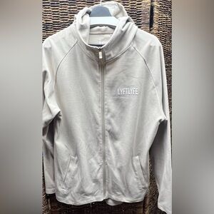 LyftLyfe- Mens Cream XLarge Full Zip shirt, Surface Pilling